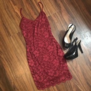 Beautiful lace burgundy dress
